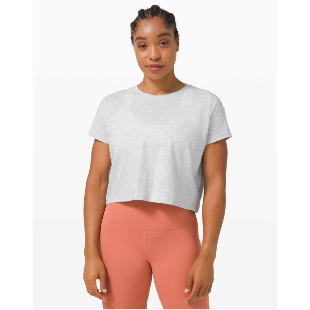 Women's Lululemon Cates Tee Heathered Core Ultra Light Grey 6